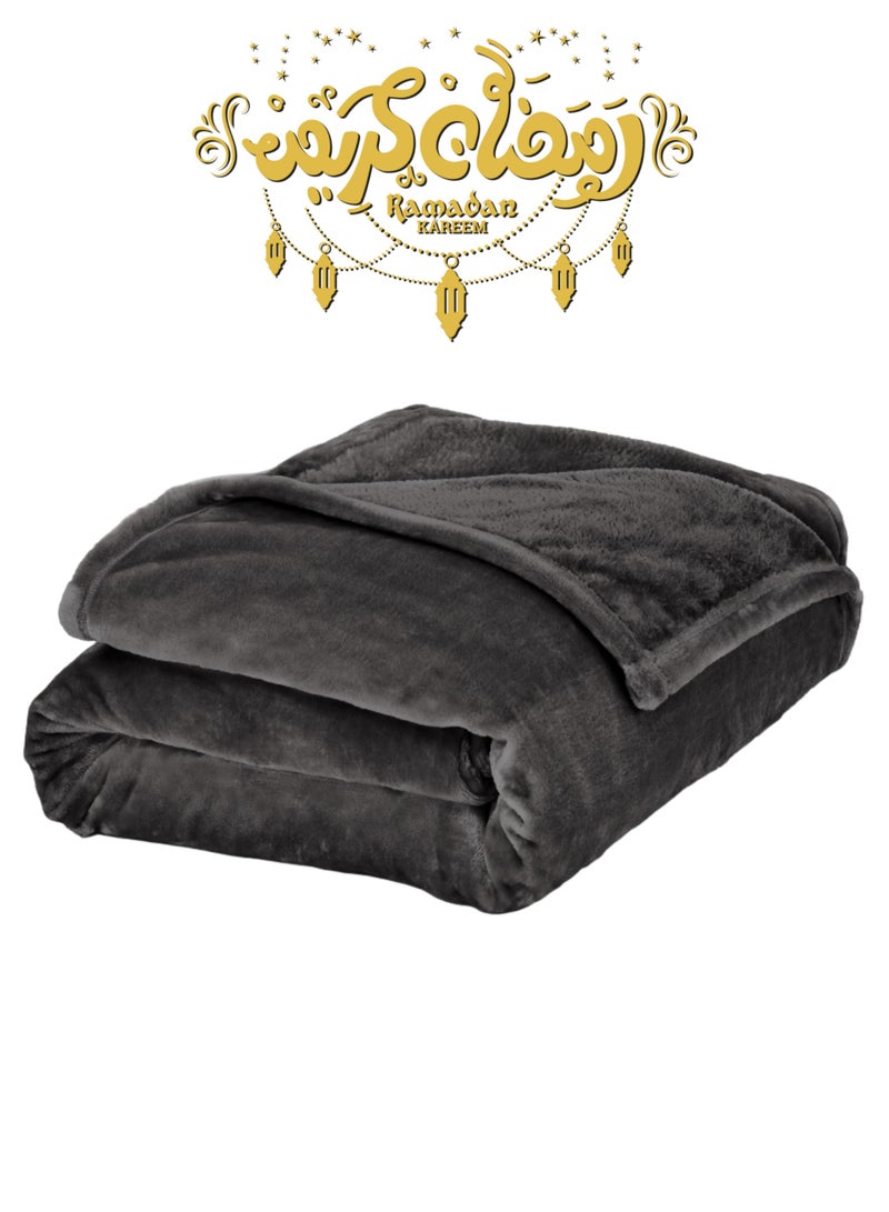 Master Home Textile بطانية مخملية خفيفة الوزن، سلسلة مورا، 350 جرامًا لكل متر مربع، مقاس مفرد 230 × 170 سم، بطانية صوف فائقة النعومة لجميع المواسم، بطانية سرير وأريكة - Image 1